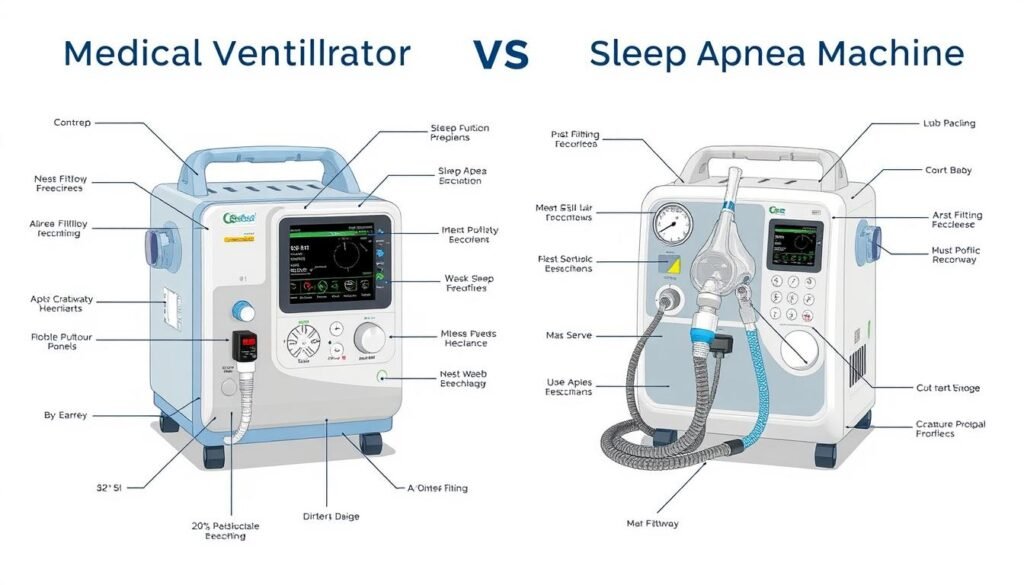 呼吸機與睡眠呼吸機性能對比 呼吸機與睡眠呼吸機性能對比